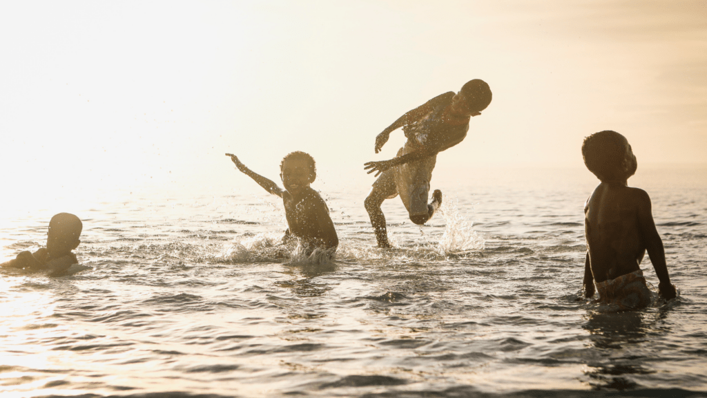 kids at the beach