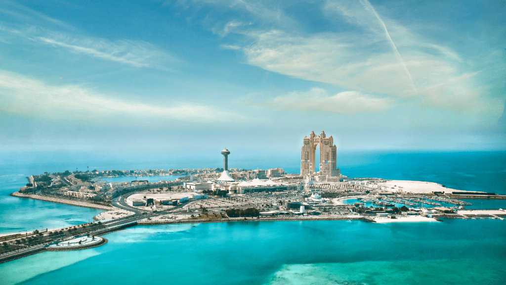 aerial view of Dubai city with buildings